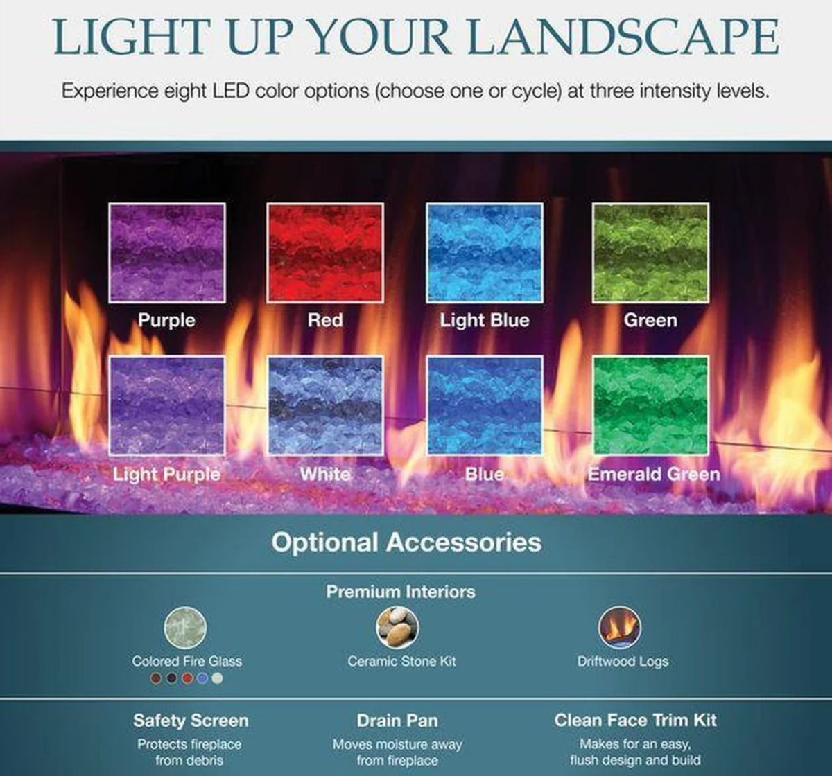 Majestic Lanai 60" Linear Contemporary Outdoor Vent Free Natural Gas Fireplace with Single-Sided IntelliFire Ignition System
