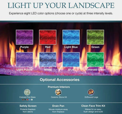 Majestic Lanai 60" Linear Contemporary Outdoor Vent Free Natural Gas Fireplace with Single-Sided IntelliFire Ignition System