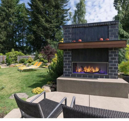 Majestic Lanai 60" Linear Contemporary Outdoor Vent Free Natural Gas Fireplace with Single-Sided IntelliFire Ignition System