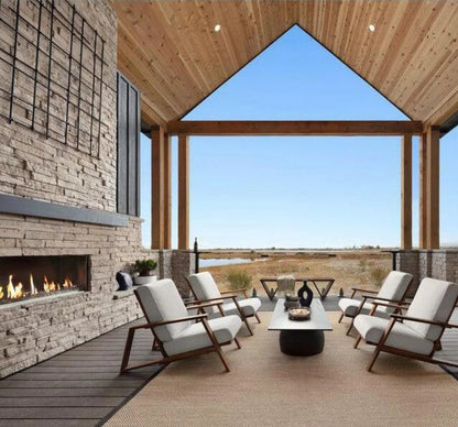 Majestic Lanai 60" Linear Contemporary Outdoor Vent Free Natural Gas Fireplace with Single-Sided IntelliFire Ignition System