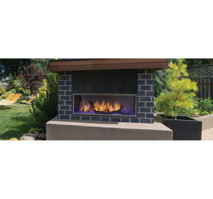 Majestic Lanai 60" Linear Contemporary Outdoor Vent Free Natural Gas Fireplace with Single-Sided IntelliFire Ignition System