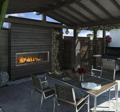 Majestic Lanai 60" Linear Contemporary Outdoor Vent Free Natural Gas Fireplace with Single-Sided IntelliFire Ignition System