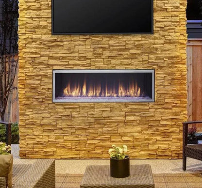Majestic Lanai 60" Linear Contemporary Outdoor Vent Free Natural Gas Fireplace with Single-Sided IntelliFire Ignition System