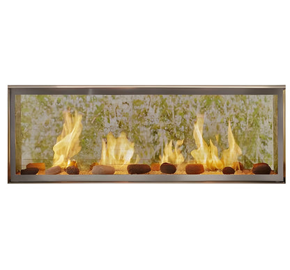 Majestic Lanai See-Through 48" Linear Contemporary Outdoor Vent Free Natural Gas Fireplace with IntelliFire Ignition System