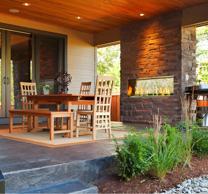 Majestic Lanai See-Through 48" Linear Contemporary Outdoor Vent Free Natural Gas Fireplace with IntelliFire Ignition System