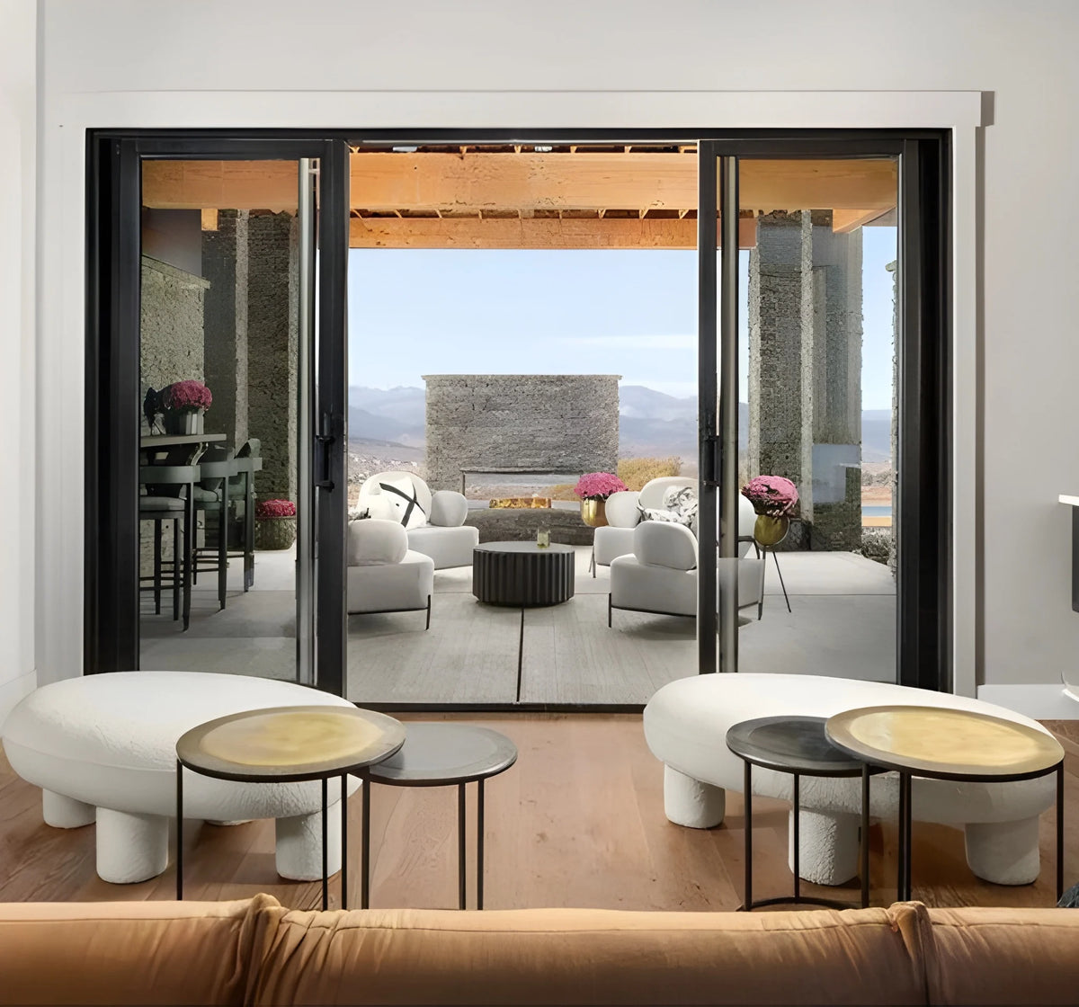Majestic Lanai See-Through 48" Linear Contemporary Outdoor Vent Free Natural Gas Fireplace with IntelliFire Ignition System