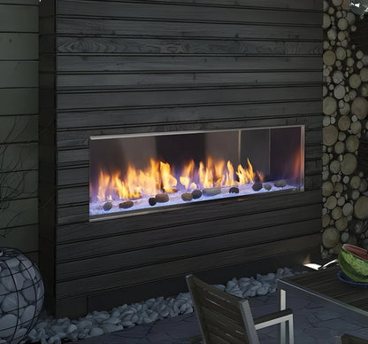 Majestic Lanai See-Through 48" Linear Contemporary Outdoor Vent Free Natural Gas Fireplace with IntelliFire Ignition System