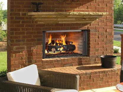 Majestic Villawood 36" Traditional Outdoor Wood Burning Fireplace with Herringbone Refractory