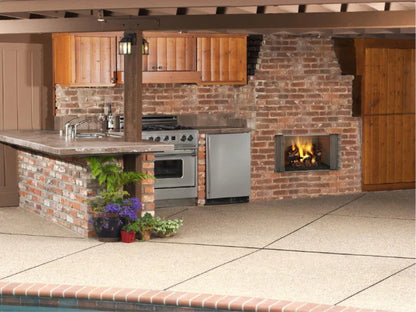 Majestic Villawood 36" Traditional Outdoor Wood Burning Fireplace with Herringbone Refractory