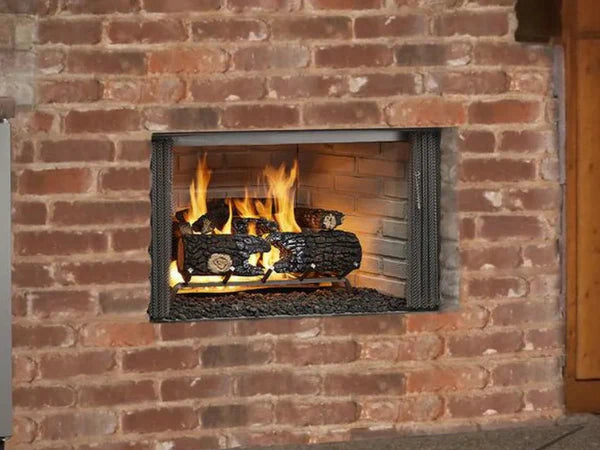 Majestic Villawood 36" Traditional Outdoor Wood Burning Fireplace with Herringbone Refractory