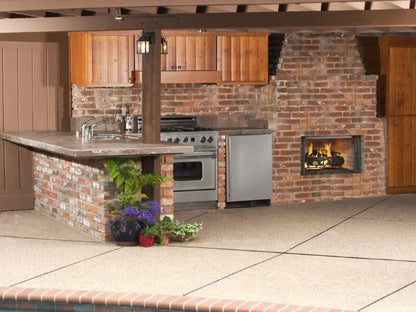 Majestic Villawood 36" Traditional Outdoor Wood Burning Fireplace with Herringbone Refractory