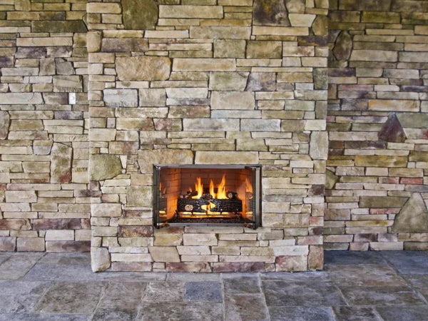 Majestic Villawood 42" Traditional Outdoor Wood Burning Fireplace with Herringbone Refractory
