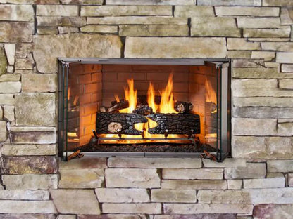 Majestic Villawood 42" Traditional Outdoor Wood Burning Fireplace with Herringbone Refractory