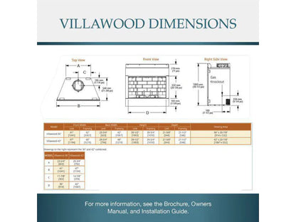 Majestic Villawood 42" Traditional Outdoor Wood Burning Fireplace with Traditional Refractory