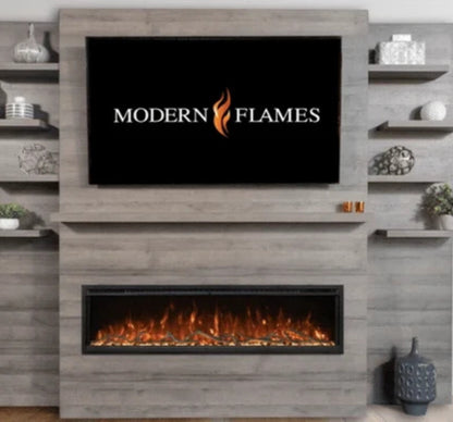 Modern Flames Driftwood Grey Allwood Side Wall Option with Shelves 1-side for Orion Slim 60" Fireplace