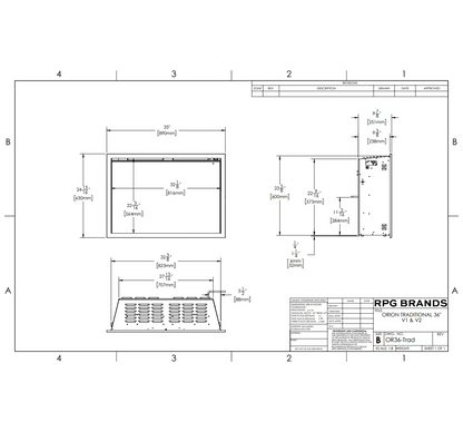 Modern Flames Orion V2 Traditional 36" Heliovision Virtual Smart Built-In Electric Fireplace Insert