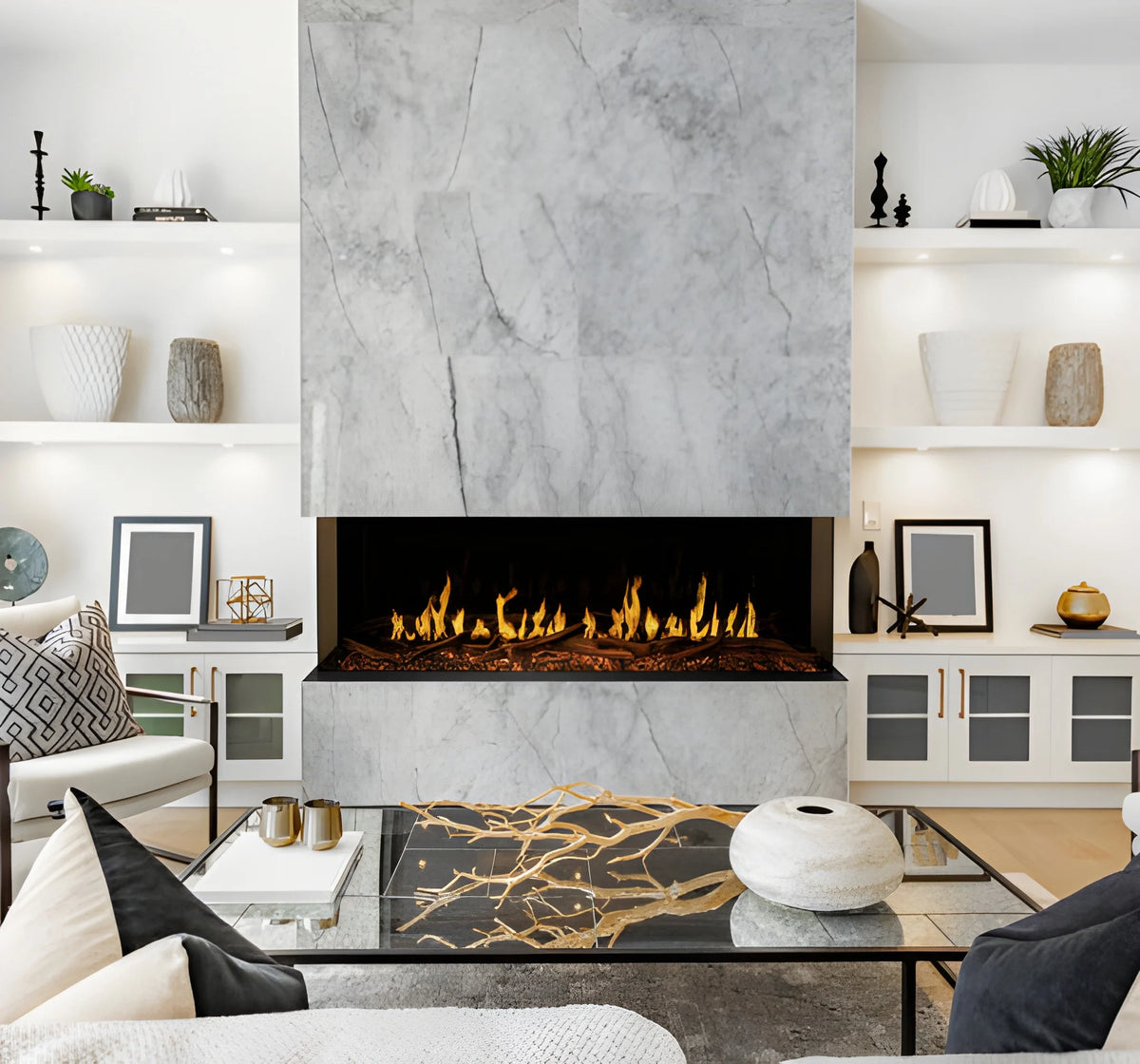 Modern Flames Orion Multi 76" Heliovision Built-in/Wall Mounted Virtual Linear Electric Fireplace
