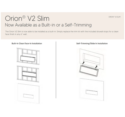 Modern Flames Orion V2 Slim 60" Heliovision Virtual Smart Built-In Electric Fireplace