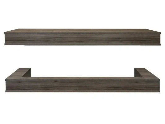 Modern Flames Driftwood Grey Studio Suite Wall Mounted Floating Mantel Set for Orion Multi 60" Fireplace