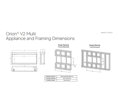 Modern Flames Orion V2 Multi 60" Heliovision Virtual Smart Built-In Electric Fireplace