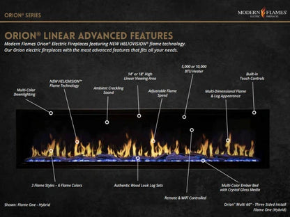 Modern Flames Orion Traditional 26" Heliovision Built-in Virtual Electric Fireplace Insert