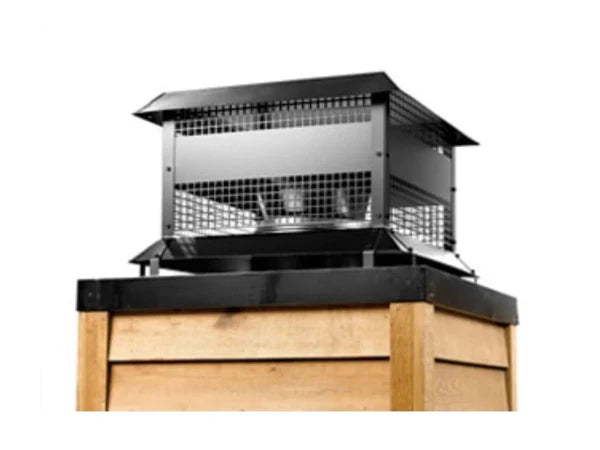 Majestic ST375SS Stainless Steel Square Vertical Venting Wood Termination Cap for SL300 Series Pipe