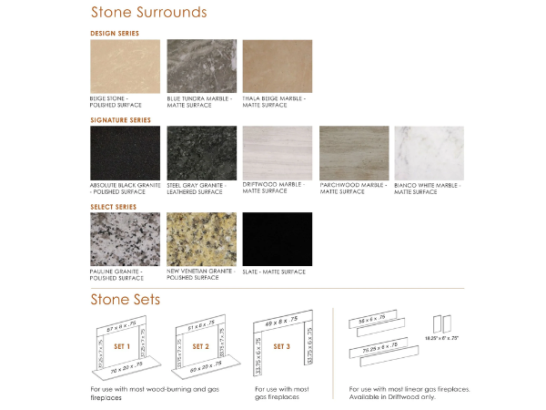 Majestic MBPEMS2 Select Series Set 2 Pauline Granite Stone Surround Order in Multiples of 6