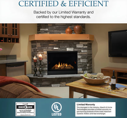 Majestic Quartz 36" Traditional Top/Rear Direct Vent Natural Gas Fireplace with IntelliFire Touch Ignition System