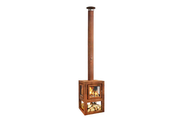 RB73 Quaruba XXL 3-Sided Glass Outdoor Wood Fireplace