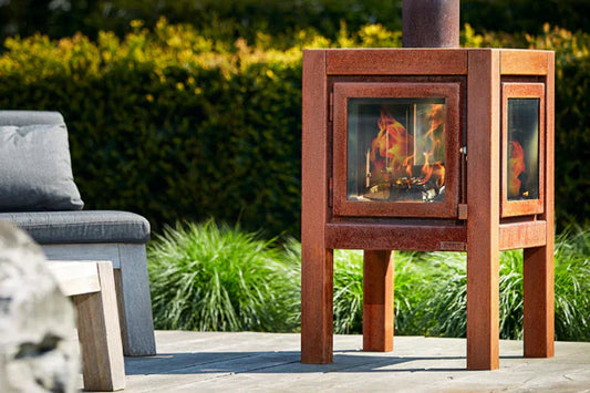 RB73 Quaruba XXL 3-Sided Glass Outdoor Wood Fireplace