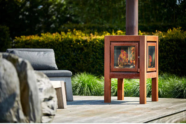 RB73 Quaruba XXL 3-Sided Glass Outdoor Wood Fireplace