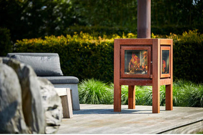 RB73 Quaruba XXL 3-Sided Glass Outdoor Wood Fireplace
