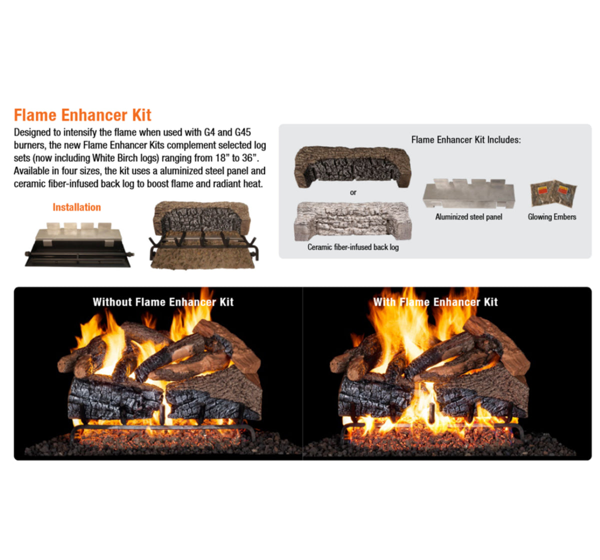 Real Fyre Flame Enhanced 20" Gas Log Set