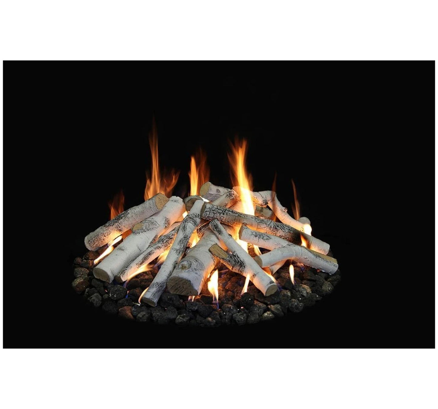 Grand Canyon Round Flat Stack Outdoor Natural Gas or Propane Weather Beater Electronic Control Fire Pit Stack Kit