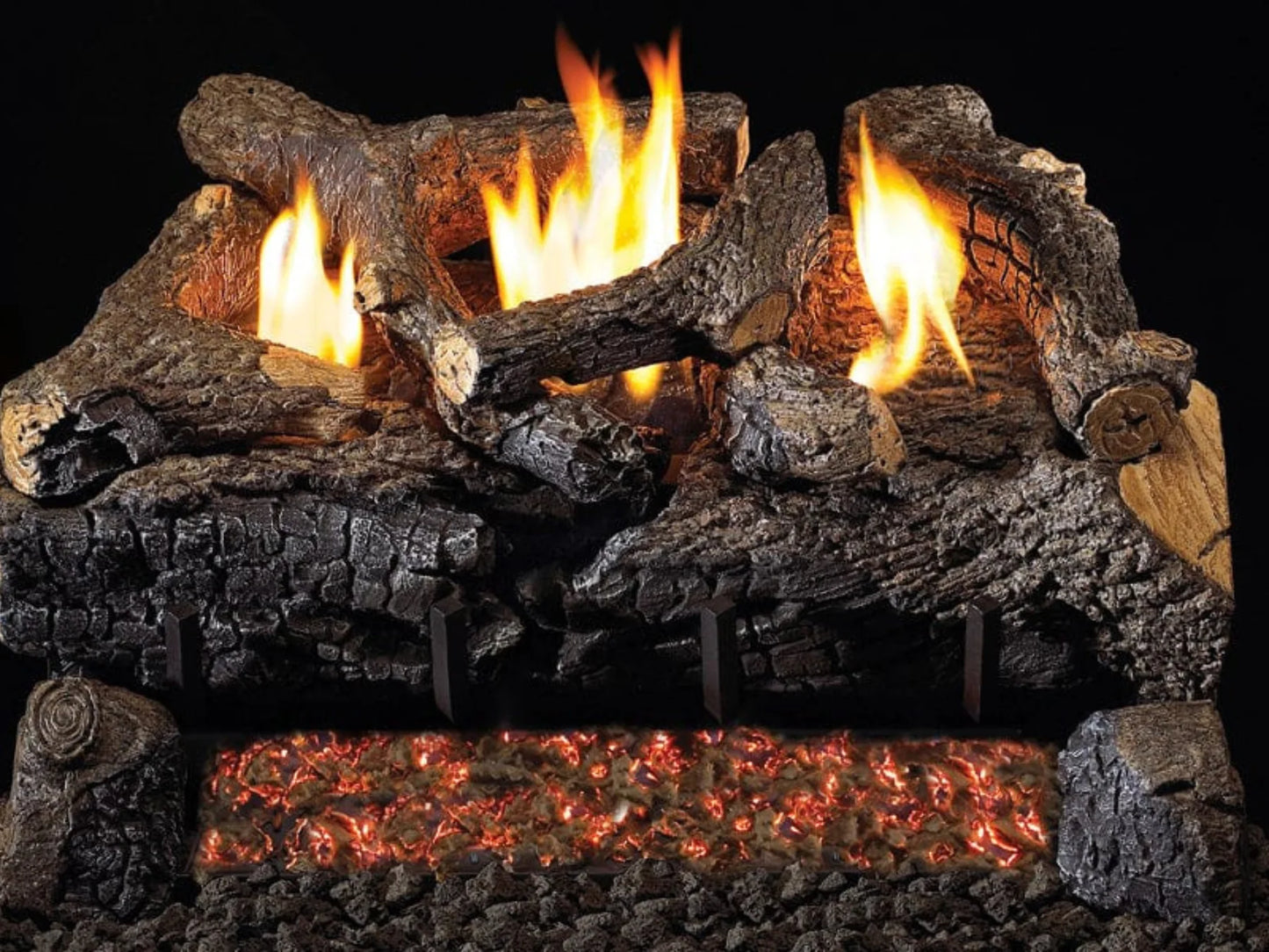 Real Fyre 24" Evening Fyre Charred See-Thru Vent-Free Gas Log Set