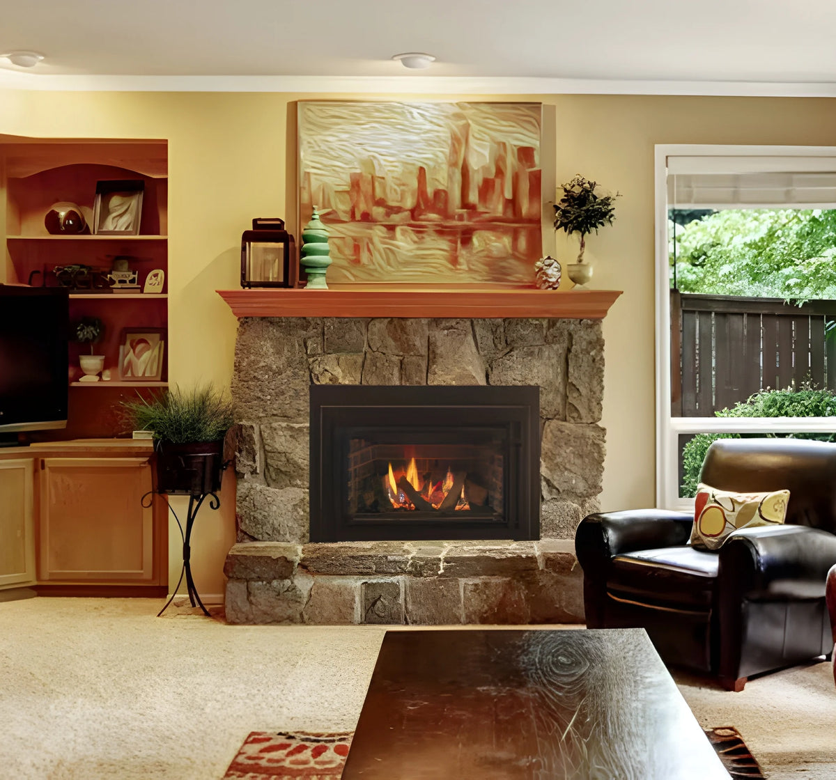 Majestic Ruby 30 to 35 Inch Traditional Direct Vent Natural/Propane Gas Fireplace Insert with IntelliFire Touch Ignition System