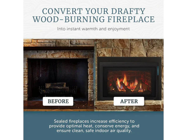 Majestic Ruby Platinum Medium 30" Natural Gas Direct Vent Fireplace Insert with Birch Logs & IntelliFire Touch