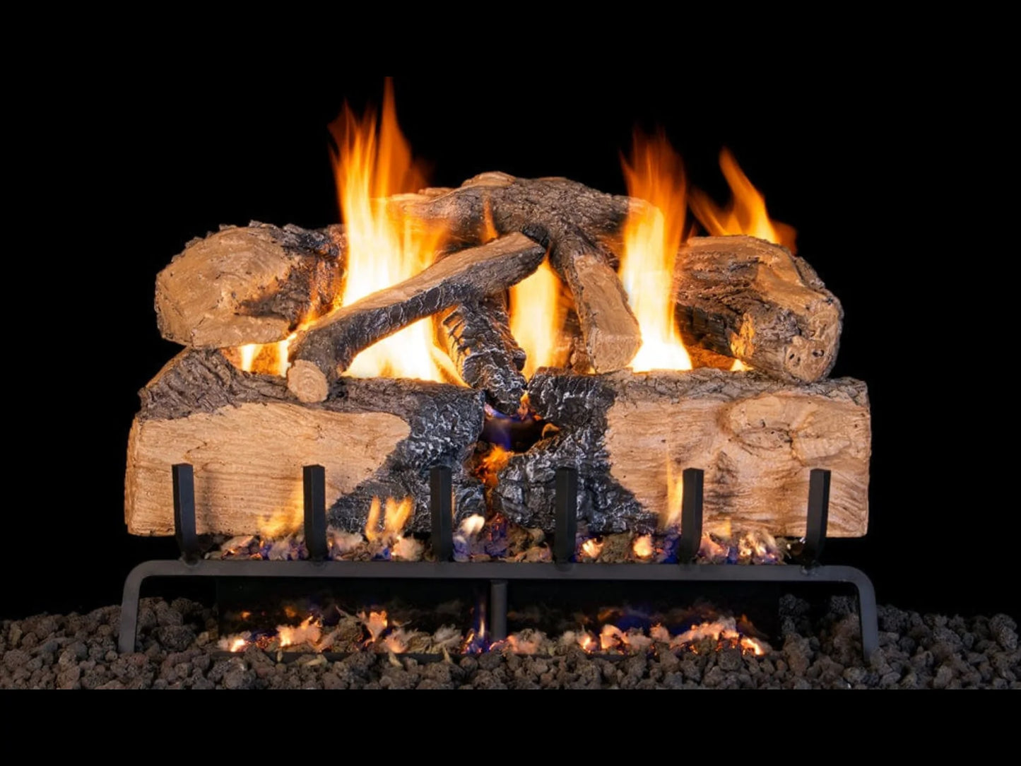 Real Fyre Charred Burnt Rustic Oak 16" Vented Gas Log Set