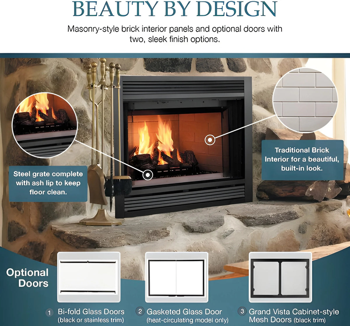 Majestic Sovereign 42" Heat Circulating Traditional Wood Burning Fireplace