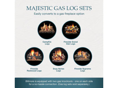 Majestic Biltmore 50" Radiant Traditional Wood Burning Fireplace with Traditional Brick Pattern