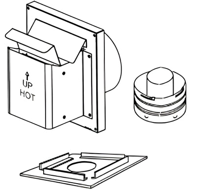 Superior F1798 SV4.5 20" Compact Termination Kit with Shield for DRC2033, DRT2033 and DRT2035 Gas Fireplaces