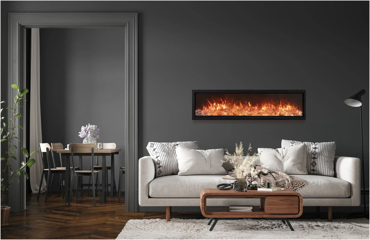 Amantii Symmetry Bespoke 88" Indoor Outdoor Built-In Smart Electric Fireplace | SYM-88-BESPOKE