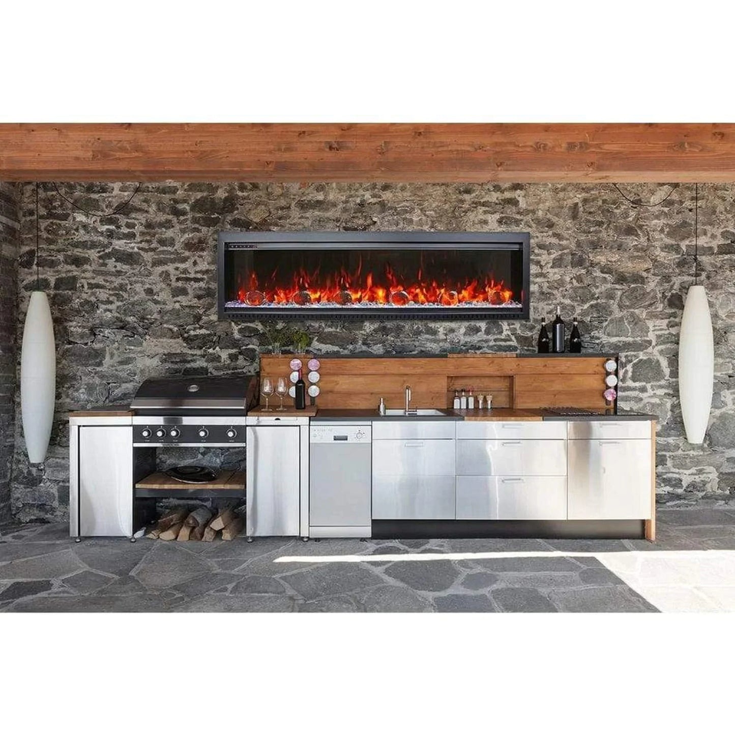 Amantii Symmetry Bespoke 60" Indoor Outdoor Built-In Smart Electric Fireplace | SYM-60-BESPOKE