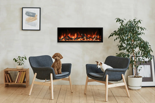 Amantii Symmetry Xtra Tall Bespoke 88" Indoor Outdoor Built-In Smart Electric Fireplace | SYM-88-XT-BESPOKE