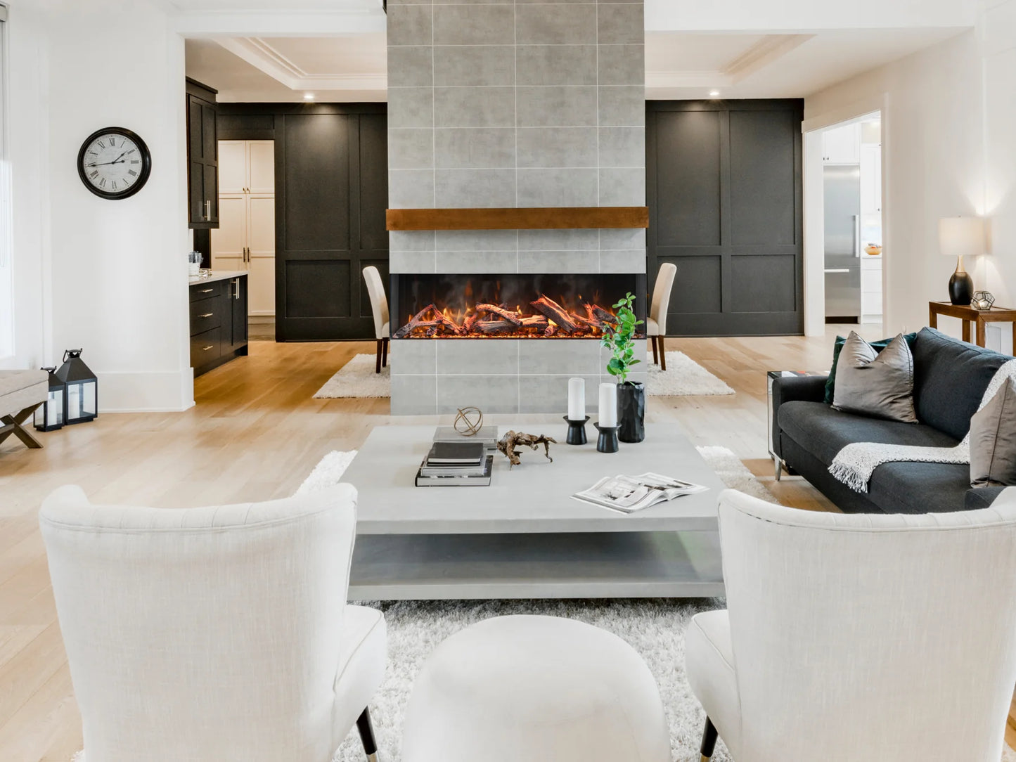 Signature TruView Series 3-sided glass electric fireplace