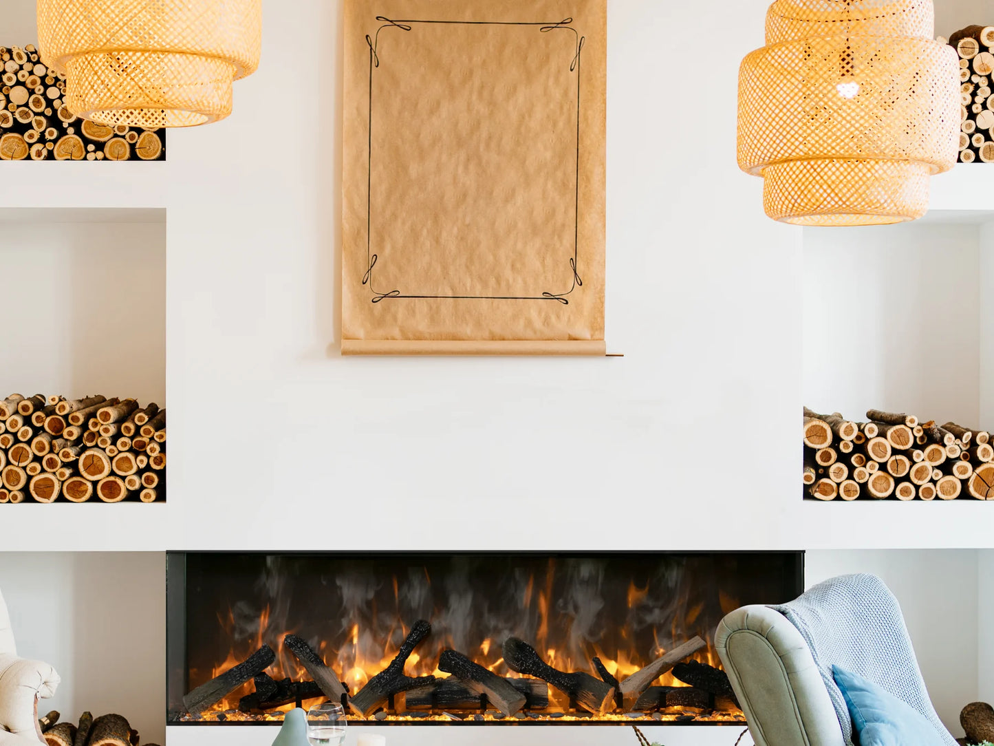 Signature TruView Series 3-sided glass electric fireplace