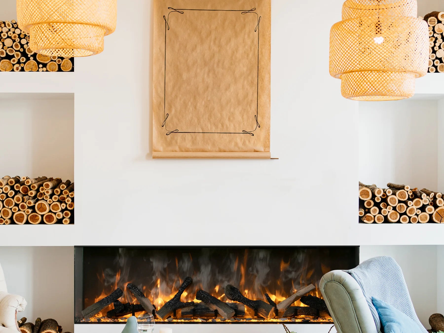 Signature TruView Series 3-sided glass electric fireplace