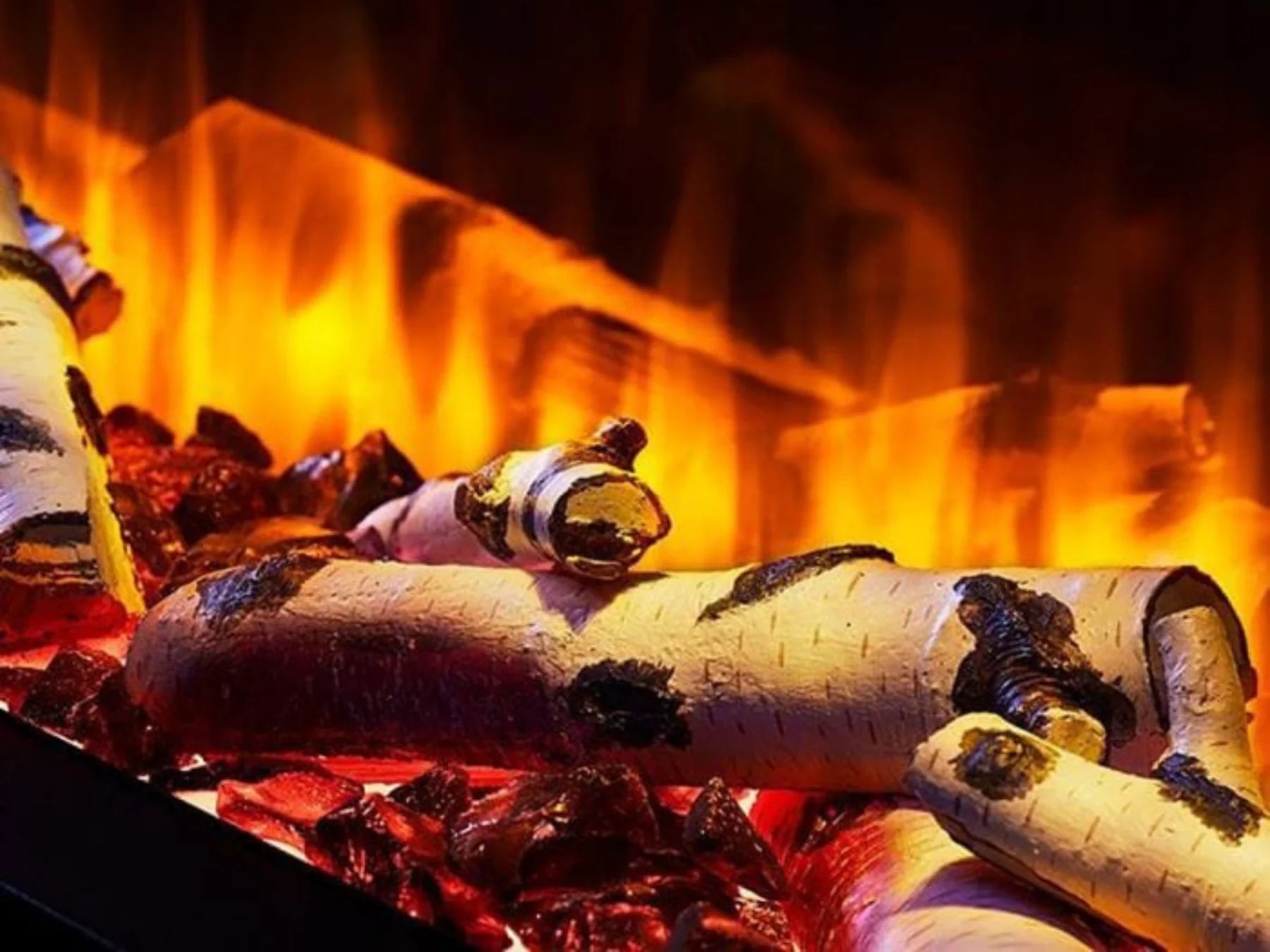 SimpliFire Birch Log Set Fireplace Media for Electric Fireplaces