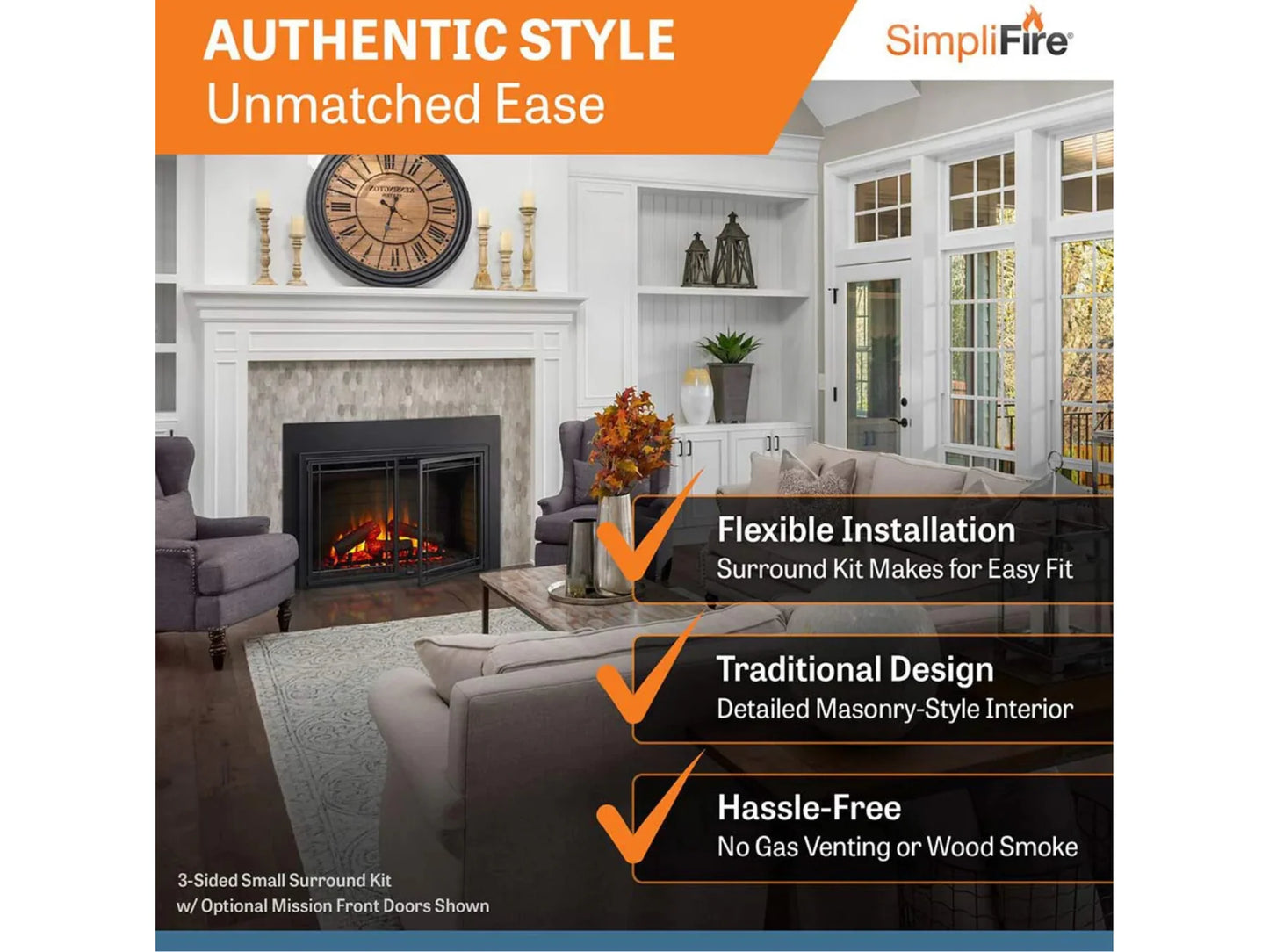 SimpliFire 30" Built-in Electric Fireplace Insert