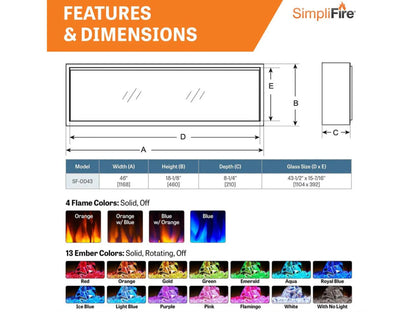 SimpliFire Forum 43" Outdoor Electric Fireplace